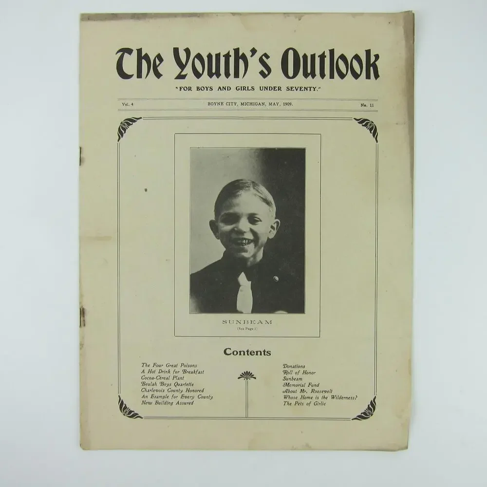 Beulah Home for Boys Boyne City MI The Youth's Outlook Herman Swift 1909 Antique